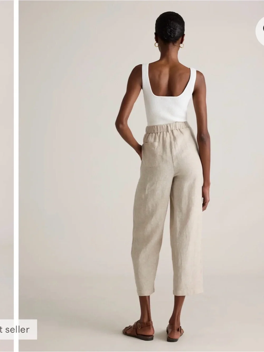 Quince 100% European linen pants size Small - Flax color
